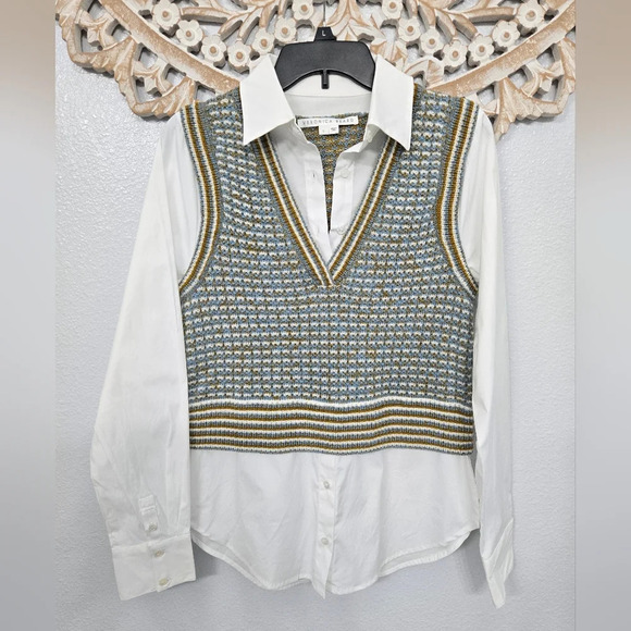 Veronica Beard Serwa Mixed Media Vest Top - Picture 5 of 12